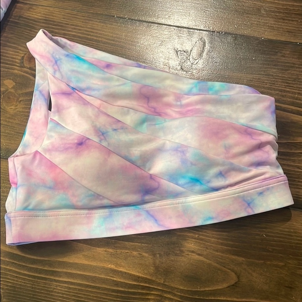 KIAVA watercolor asymmetric Bikini Top